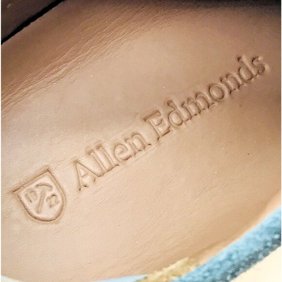 Allen Edmonds Porter Sneakers Men's 7D Blue Suede Lace Up Low Top Designer Shoes - Picture 11 of 11